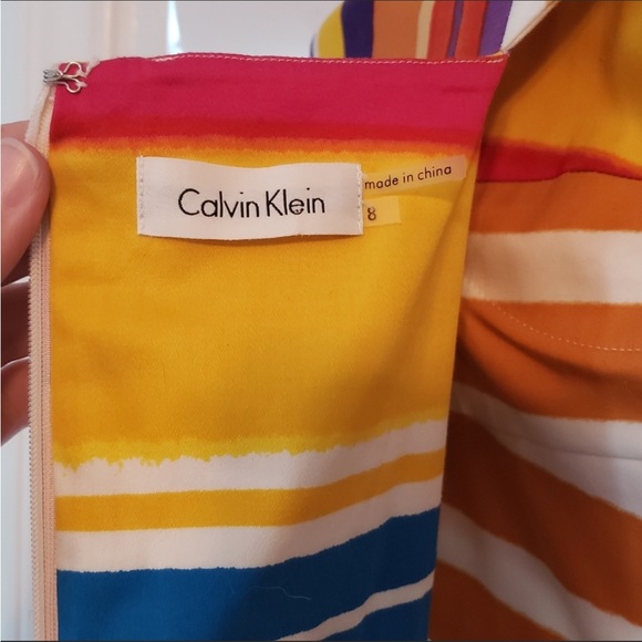Calvin Klein Dress, Stripe Strappy Sheath, NWT - Picture 7 of 11